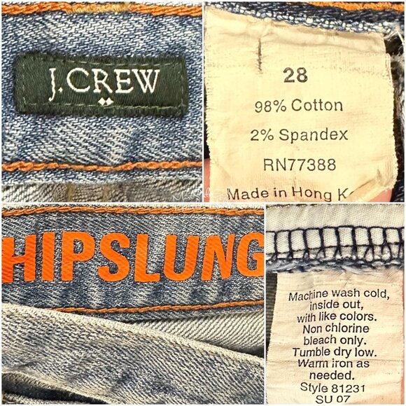 J. Crew Factory Hip Slung Distressed Cropped Jeans Size 28 - Picture 4 of 4